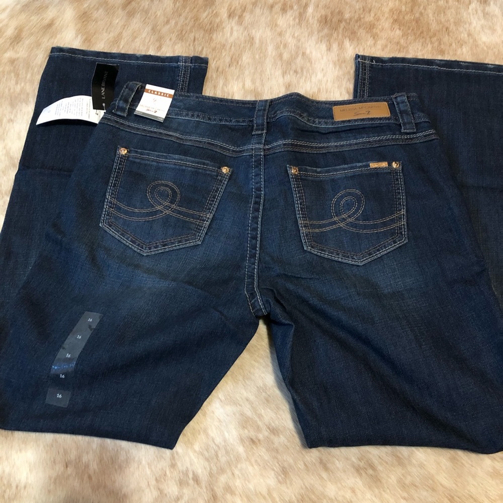 Size 16W Melissa McCarthy boot cut jeans. Dark wash.